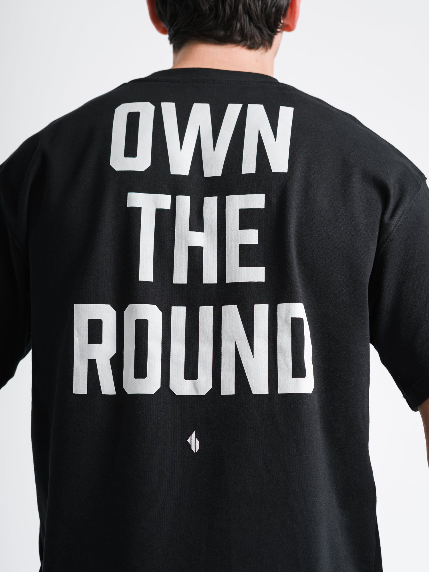 ONE BOUT Men's Own The Round Oversized T-Shirt in Black — detail