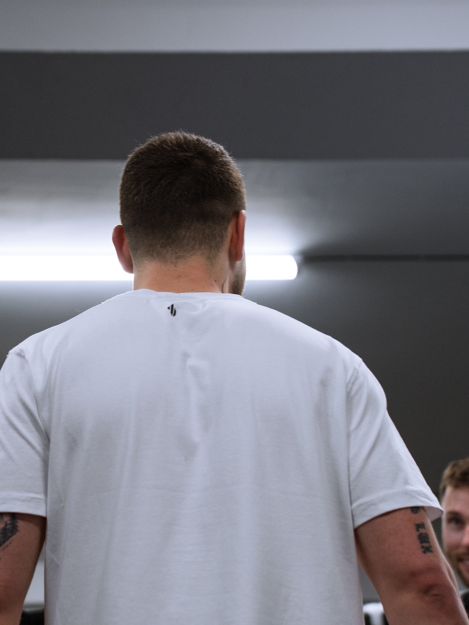 ONE BOUT Men's Script T-Shirt in White — styled