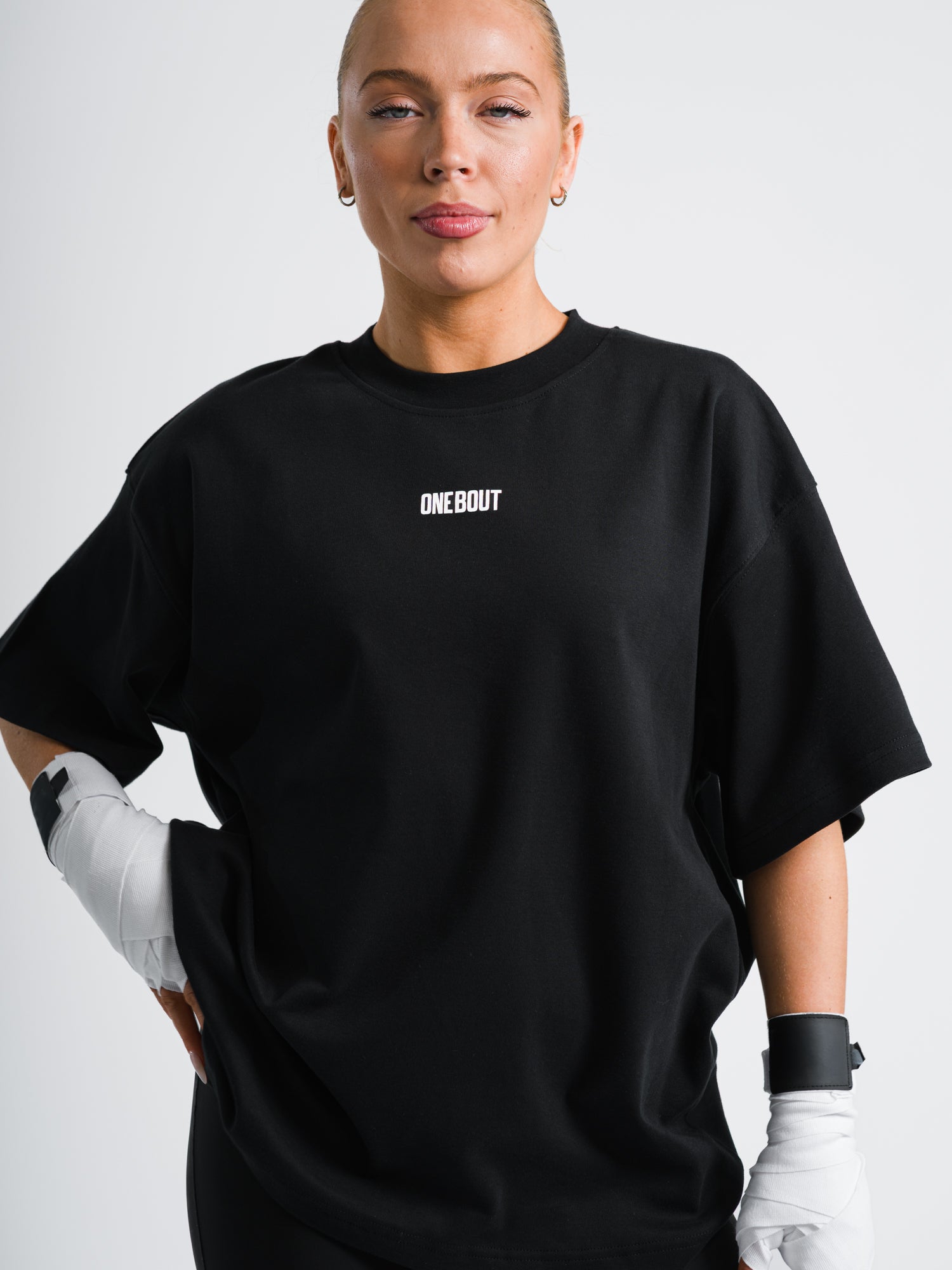 ONE BOUT Women's Own The Round Oversized T-Shirt in Black — styled