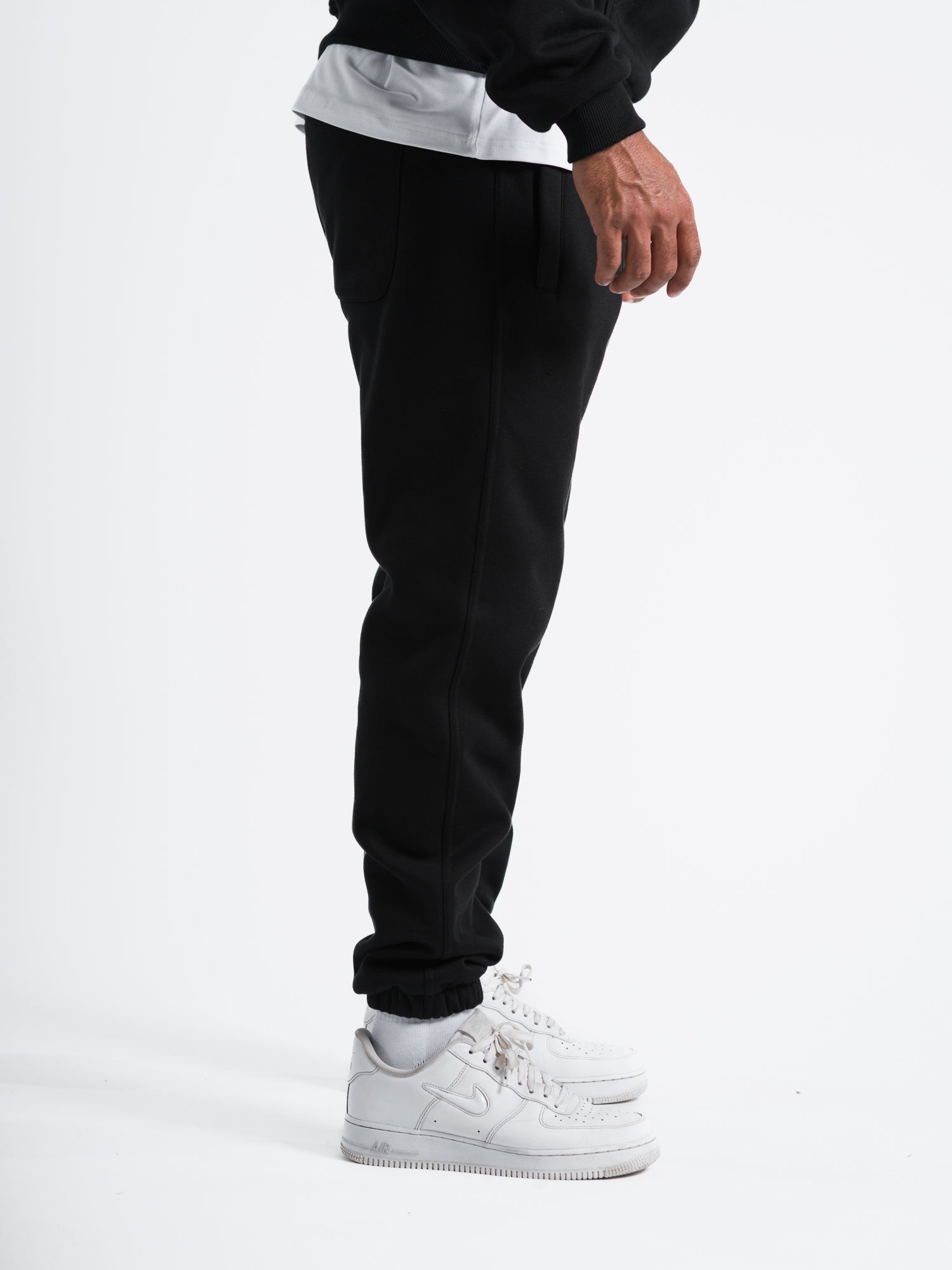 ONE BOUT Men's Script Bottoms in Black — detail