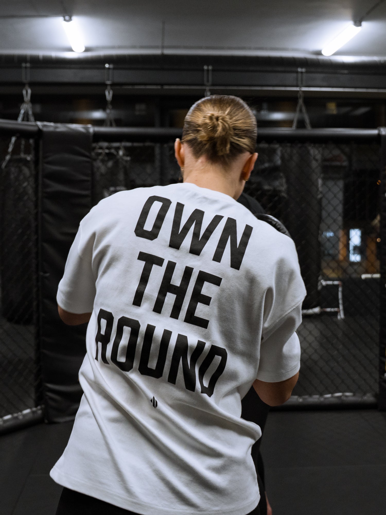 ONE BOUT Women's Own The Round Oversized T-Shirt in White — styled